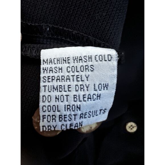 Tommy Bahama Relax Black Hawaiian Embroidered Button Up Silk Shirt Large Pocket - Picture 9 of 9